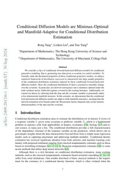 Conditional Diffusion Models are Minimax-Optimal and Manifold-Adaptive
  for Conditional Distribution Estimation
