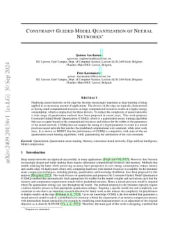Constraint Guided Model Quantization of Neural Networks
