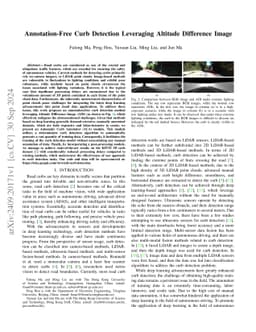 Annotation-Free Curb Detection Leveraging Altitude Difference Image