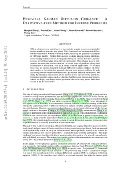 Ensemble Kalman Diffusion Guidance: A Derivative-free Method for Inverse
  Problems