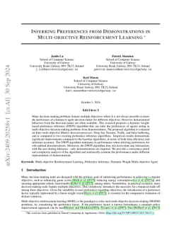 Inferring Preferences from Demonstrations in Multi-objective
  Reinforcement Learning