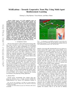 MARLadona -- Towards Cooperative Team Play Using Multi-Agent
  Reinforcement Learning