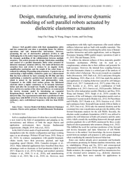 Design, manufacturing, and inverse dynamic modeling of soft parallel
  robots actuated by dielectric elastomer actuators