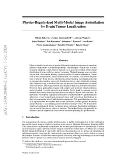 Physics-Regularized Multi-Modal Image Assimilation for Brain Tumor
  Localization