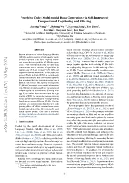 World to Code: Multi-modal Data Generation via Self-Instructed
  Compositional Captioning and Filtering