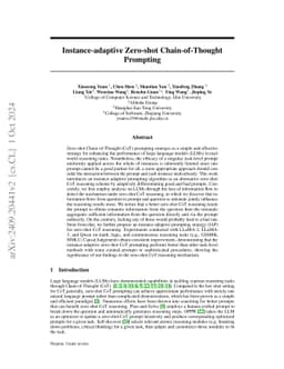 Instance-adaptive Zero-shot Chain-of-Thought Prompting
