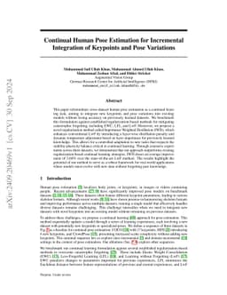 Continual Human Pose Estimation for Incremental Integration of Keypoints
  and Pose Variations