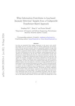 What Information Contributes to Log-based Anomaly Detection? Insights from a Configurable Transformer-Based Approach