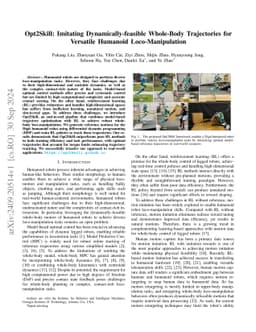 Opt2Skill: Imitating Dynamically-feasible Whole-Body Trajectories for
  Versatile Humanoid Loco-Manipulation