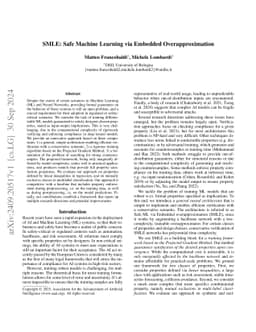 SMLE: Safe Machine Learning via Embedded Overapproximation