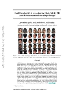 Dual Encoder GAN Inversion for High-Fidelity 3D Head Reconstruction from
  Single Images