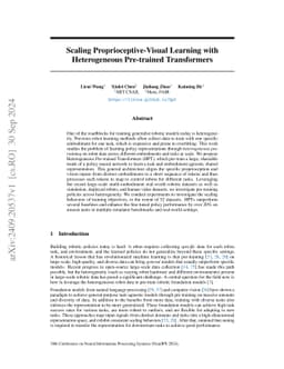 Scaling Proprioceptive-Visual Learning with Heterogeneous Pre-trained
  Transformers