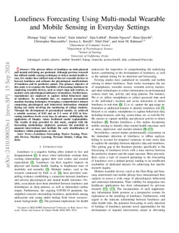 Loneliness Forecasting Using Multi-modal Wearable and Mobile Sensing in
  Everyday Settings