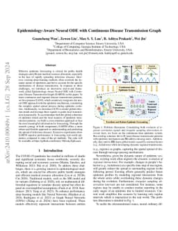 Epidemiology-Aware Neural ODE with Continuous Disease Transmission Graph