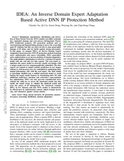 IDEA: An Inverse Domain Expert Adaptation Based Active DNN IP Protection
  Method