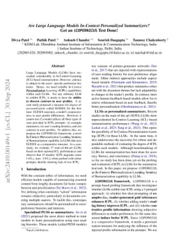 Are Large Language Models In-Context Personalized Summarizers? Get an
  iCOPERNICUS Test Done!