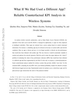 What If We Had Used a Different App? Reliable Counterfactual KPI Analysis in Wireless Systems