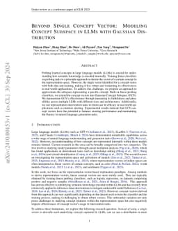 Beyond Single Concept Vector: Modeling Concept Subspace in LLMs with Gaussian Distribution