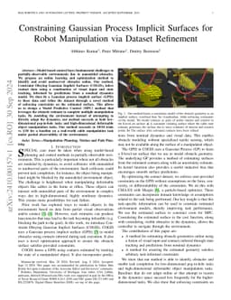 Constraining Gaussian Process Implicit Surfaces for Robot Manipulation
  via Dataset Refinement