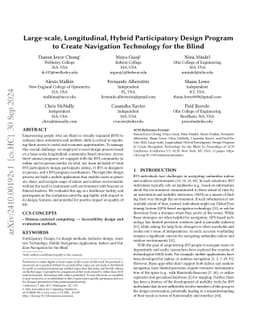 Large-scale, Longitudinal, Hybrid Participatory Design Program to Create
  Navigation Technology for the Blind