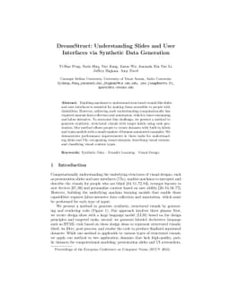 DreamStruct: Understanding Slides and User Interfaces via Synthetic Data
  Generation