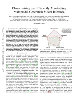 Characterizing and Efficiently Accelerating Multimodal Generation Model Inference