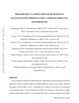 Probabilistic Classification of Near-Surface Shallow-Water Sediments
  using A Portable Free-Fall Penetrometer