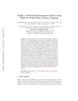 Insight: A Multi-Modal Diagnostic Pipeline using LLMs for Ocular Surface
  Disease Diagnosis