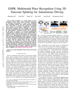 GSPR: Multimodal Place Recognition Using 3D Gaussian Splatting for Autonomous Driving