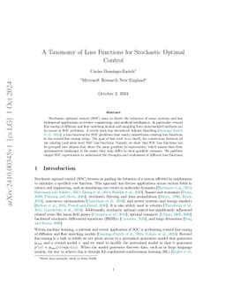 A Taxonomy of Loss Functions for Stochastic Optimal Control