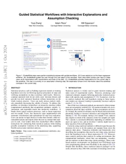 Guided Statistical Workflows with Interactive Explanations and
  Assumption Checking
