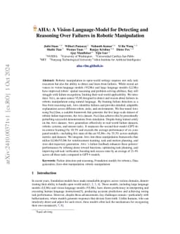 AHA: A Vision-Language-Model for Detecting and Reasoning Over Failures
  in Robotic Manipulation