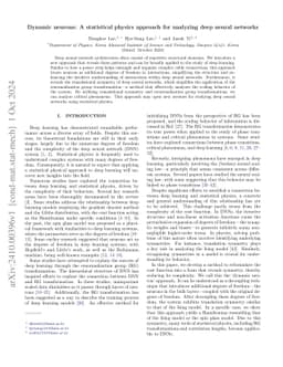 Dynamic neurons: A statistical physics approach for analyzing deep
  neural networks