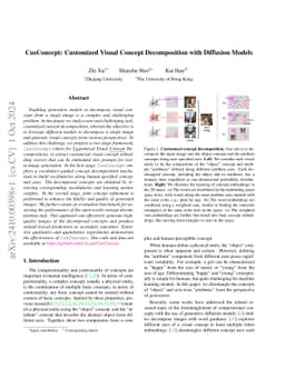 CusConcept: Customized Visual Concept Decomposition with Diffusion
  Models