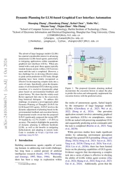 Dynamic Planning for LLM-based Graphical User Interface Automation