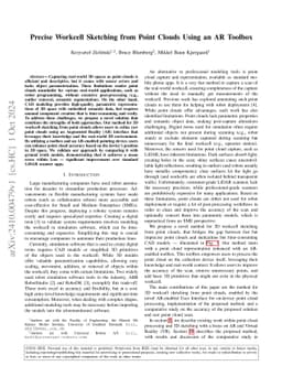Precise Workcell Sketching from Point Clouds Using an AR Toolbox