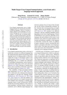 Multi-Target Cross-Lingual Summarization: a novel task and a
  language-neutral approach
