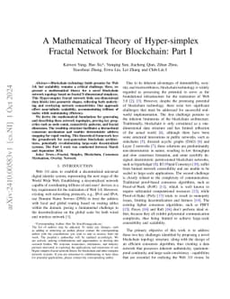 A Mathematical Theory of Hyper-simplex Fractal Network for Blockchain:
  Part I