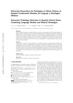 Detección Automática de Patologías en Notas Clínicas en
  Español Combinando Modelos de Lenguaje y Ontologías Médicos