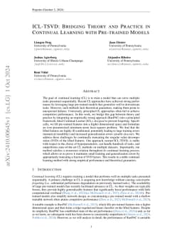 TSVD: Bridging Theory and Practice in Continual Learning with Pre-trained Models