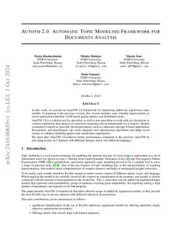 AutoTM 2.0: Automatic Topic Modeling Framework for Documents Analysis