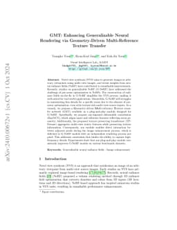 GMT: Enhancing Generalizable Neural Rendering via Geometry-Driven
  Multi-Reference Texture Transfer