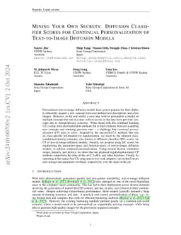 Mining Your Own Secrets: Diffusion Classifier Scores for Continual Personalization of Text-to-Image Diffusion Models