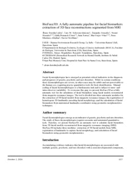 BioFace3D: A fully automatic pipeline for facial biomarkers extraction
  of 3D face reconstructions segmented from MRI