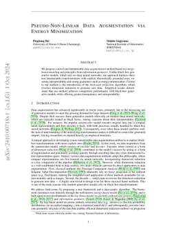 Pseudo-Non-Linear Data Augmentation via Energy Minimization