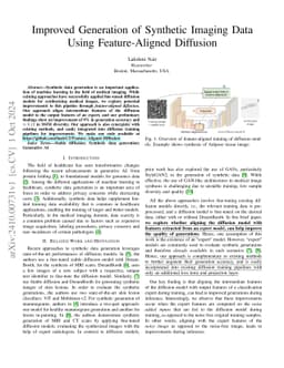 Improved Generation of Synthetic Imaging Data Using Feature-Aligned
  Diffusion