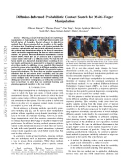 Diffusion-Informed Probabilistic Contact Search for Multi-Finger
  Manipulation