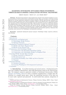 Learning stochastic dynamics from snapshots through regularized unbalanced optimal transport