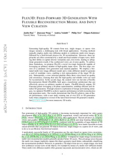 Flex3D: Feed-Forward 3D Generation With Flexible Reconstruction Model
  And Input View Curation