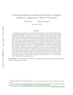 Causal Representation Learning with Generative Artificial Intelligence:
  Application to Texts as Treatments